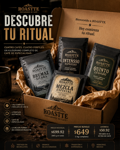 DESCUBRE TU RITUAL ROASTTE 4 PACK 250GR C/U